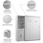 Lit escamotable Key West avec armoire-penderie (88W) de Bestar